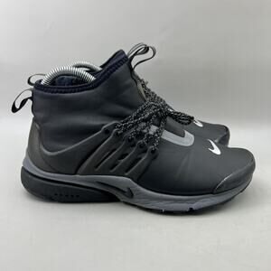 Nike Air Presto Mid Utility Side Zip Sneakers Women Size 8 Black Comfort Shoes